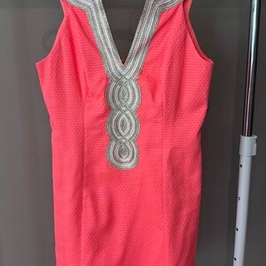 Lilly Pulitzer Coral Shift Dress size 4